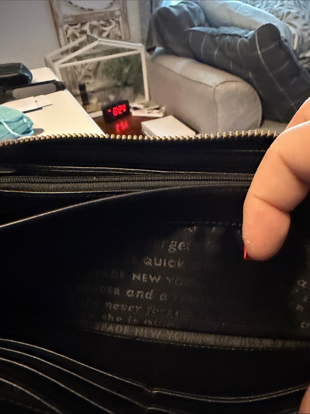Storybook Kate Spade Black Confetti Zip Wallet - Picture 8 of 10
